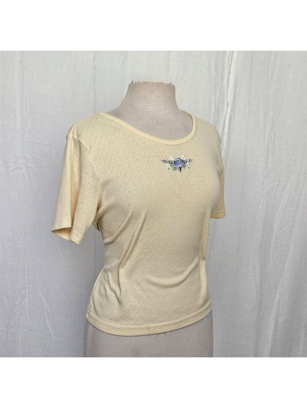 vintage 70s/80s Wrangler embroidered baby tee, cotton blend Medium